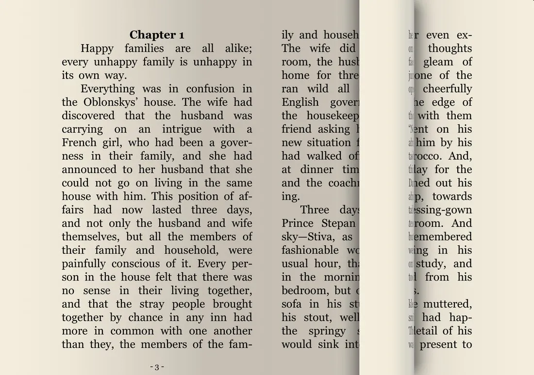 Qelivon on iPhone Duo, landscape: page-curl reading